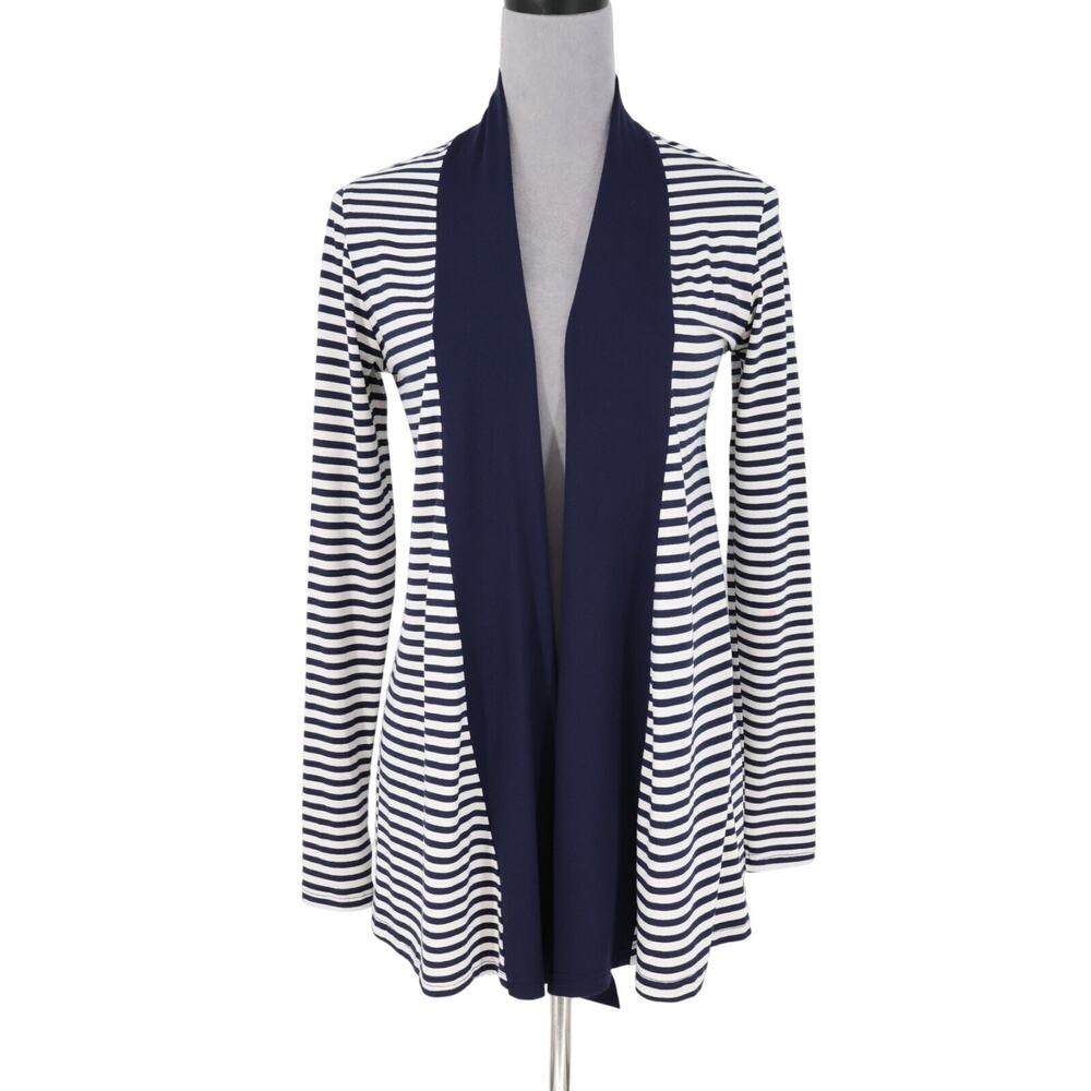 Mott 50 Sweater Womens Medium Blue White Rayon Bamboo Sun Protection UPF 50